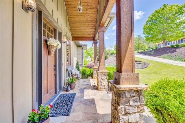 view of patio / terrace featuring covered porch