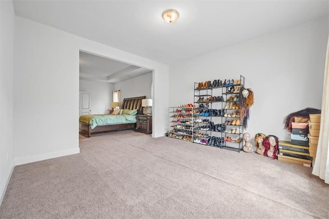 bedroom with carpet floors