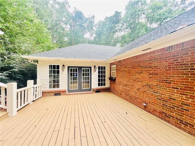 deck featuring french doors