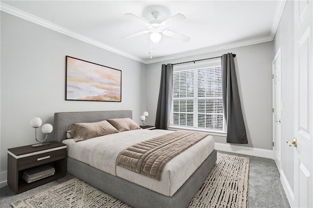 4100 Paces Walk SE Unit 2304, Atlanta, GA 30339 - bedroom with baseboards, carpet, crown molding, and ceiling fan