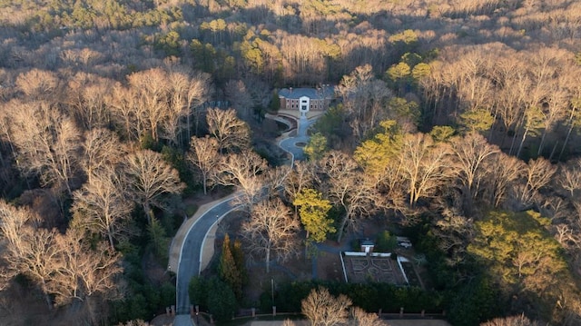 aerial view with a forest view