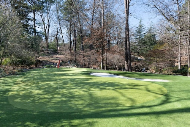 view of property's community featuring view of golf course