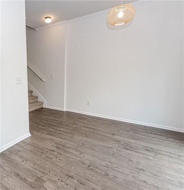 home office with built in desk and dark hardwood / wood-style floors