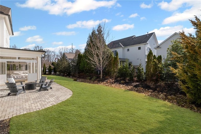 view of yard with a patio area