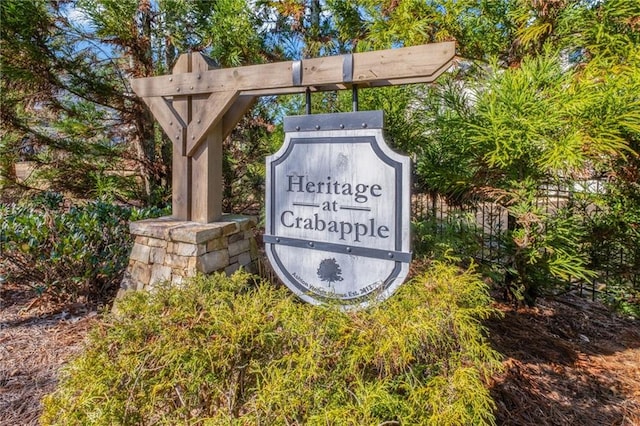 view of community sign