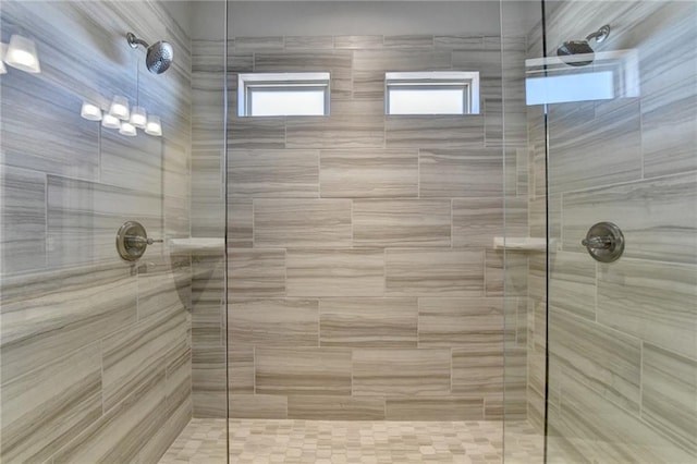 bathroom with a stall shower