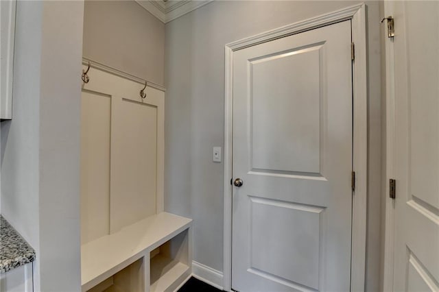 mudroom featuring baseboards