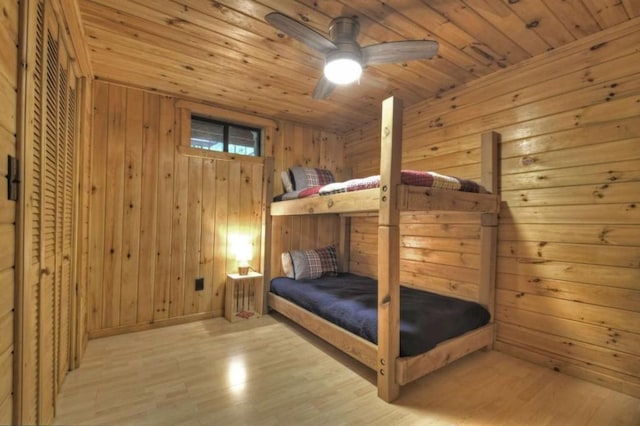 28452 Morganton Hwy, Suches, GA 30572 - bedroom featuring wood finished floors, wood walls, and wood ceiling