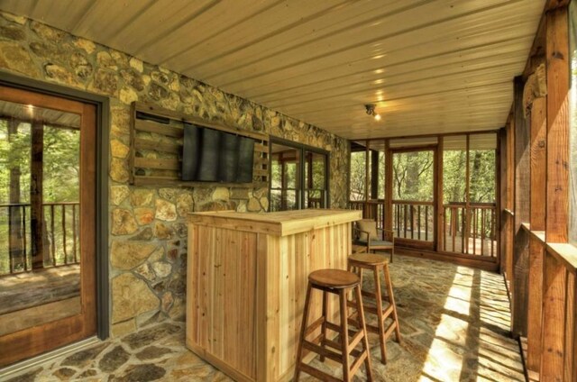 28452 Morganton Hwy, Suches, GA 30572 - indoor dry bar with wood ceiling