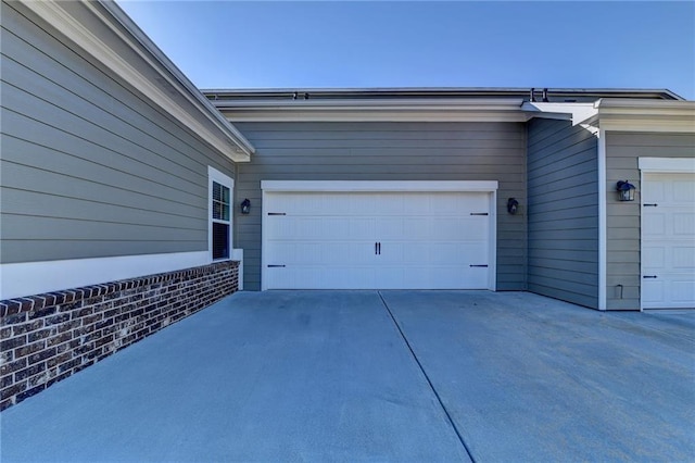 view of garage