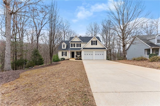 view of front facade featuring driveway and a garage