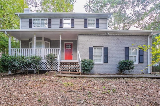 view of front of property with covered porch