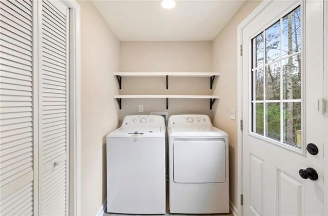 67 Gatewood Rd, Ellijay, GA 30540 - laundry room featuring plenty of natural light and washing machine and clothes dryer