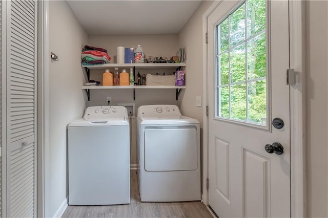 67 Gatewood Rd, Ellijay, GA 30540 - washroom with washing machine and dryer and light wood-type flooring