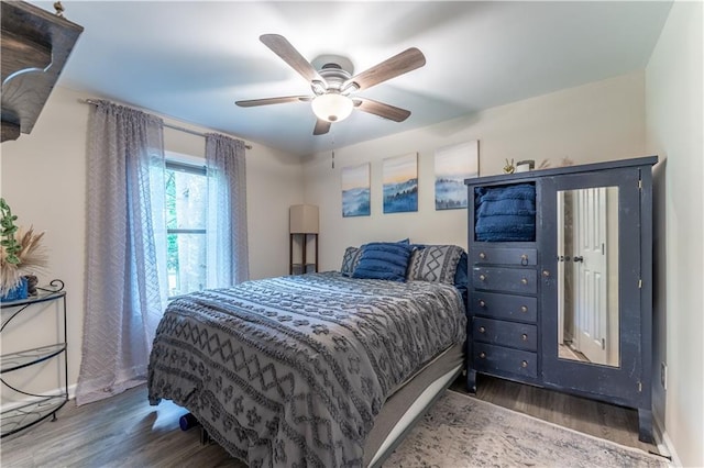 67 Gatewood Rd, Ellijay, GA 30540 - bedroom featuring wood finished floors and a ceiling fan