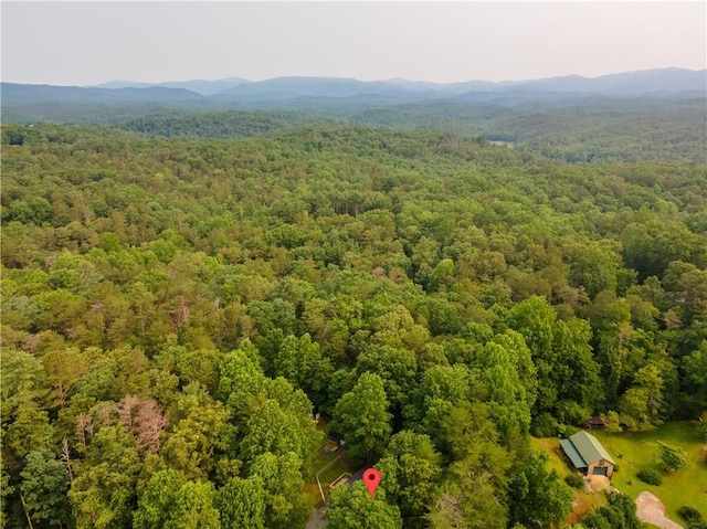 67 Gatewood Rd, Ellijay, GA 30540 - drone / aerial view of a heavily wooded area and a mountainous background