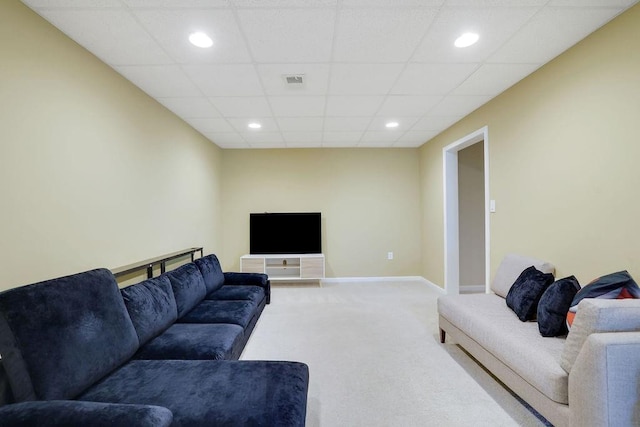 1663 Willow Way, Woodstock, GA 30188 - carpeted living area with recessed lighting, baseboards, and a paneled ceiling