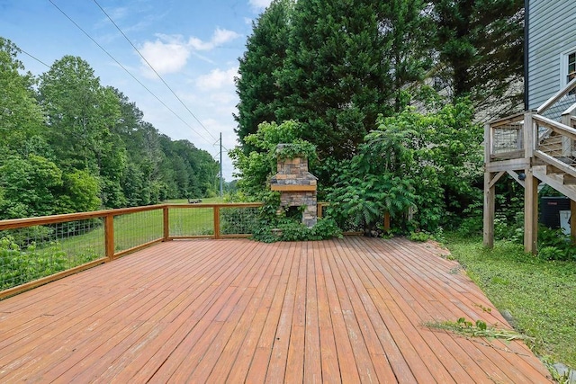 1663 Willow Way, Woodstock, GA 30188 - deck featuring an outdoor stone fireplace