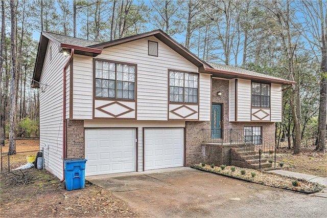 raised ranch with a garage