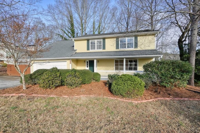 view of property with a garage