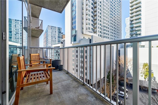 balcony featuring a view of city