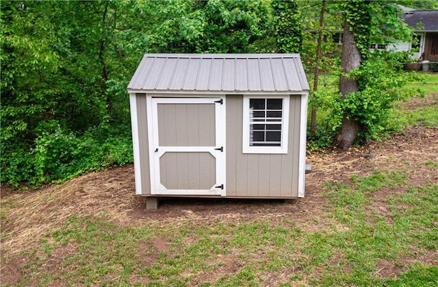 view of shed