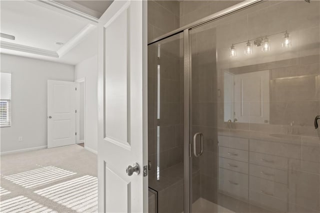488 Village Ln, Fairburn, GA 30213 - full bath featuring a stall shower and baseboards