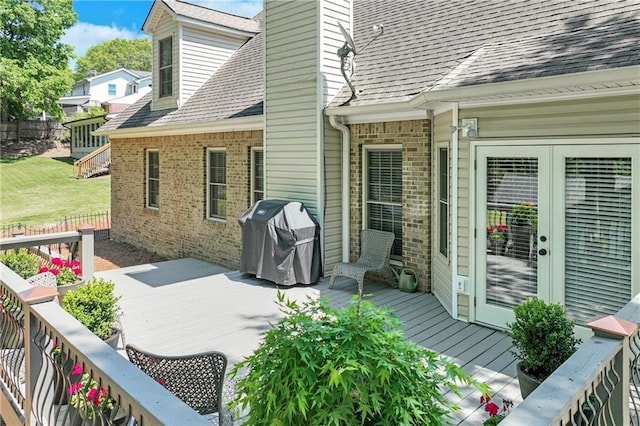 deck with area for grilling