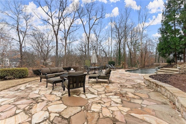 view of patio / terrace with an outdoor living space