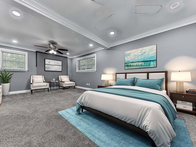 1564 Bubbling Creek Rd, Brookhaven, GA 30319 - bedroom with crown molding, carpet floors, recessed lighting, and baseboards
