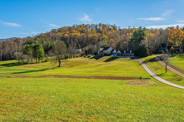 view of property's community with a yard