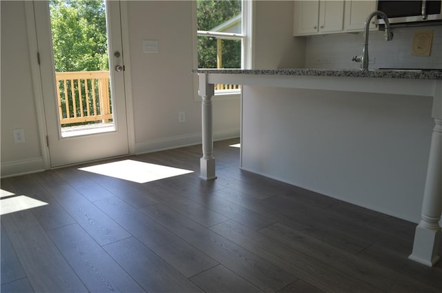 interior space featuring dark wood-type flooring