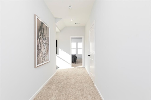339 Skylar Way SE, Atlanta, GA 30315 - corridor with baseboards, carpet floors, and vaulted ceiling