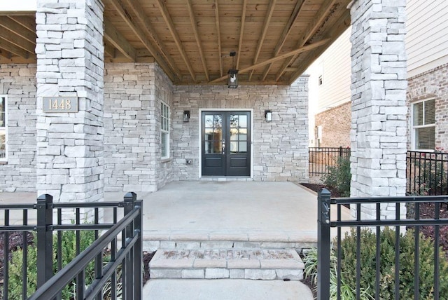 entrance to property with french doors