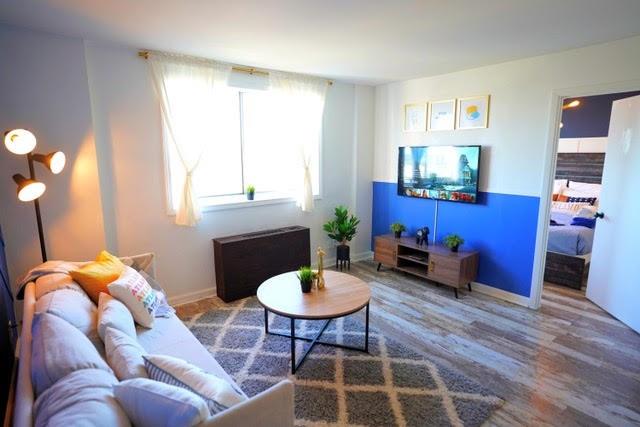 living room featuring hardwood / wood-style floors