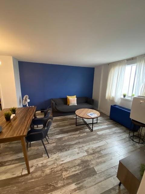 living room featuring hardwood / wood-style flooring