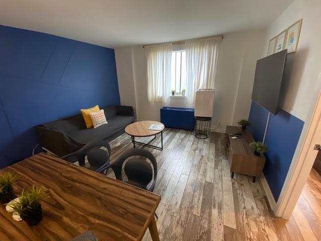 living room featuring hardwood / wood-style floors