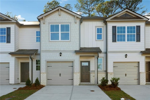 view of property featuring a garage