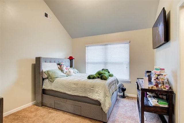 3746 Okefenokee Rdg, Loganville, GA 30052 - carpeted bedroom with lofted ceiling and baseboards