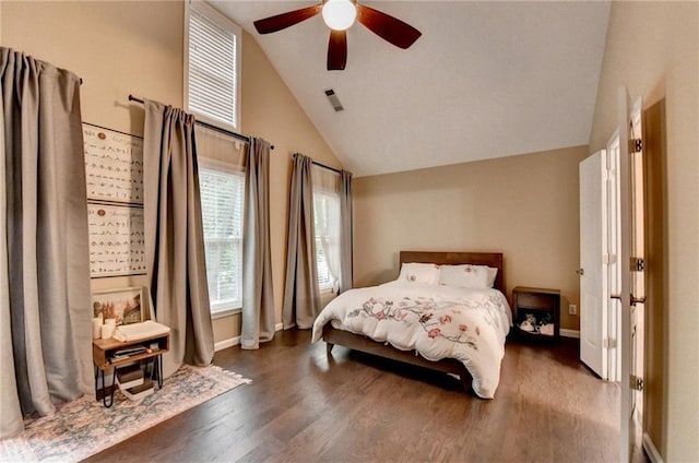 2515 Gadsen Walk, Duluth, GA 30097 - bedroom featuring vaulted ceiling, wood finished floors, and ceiling fan