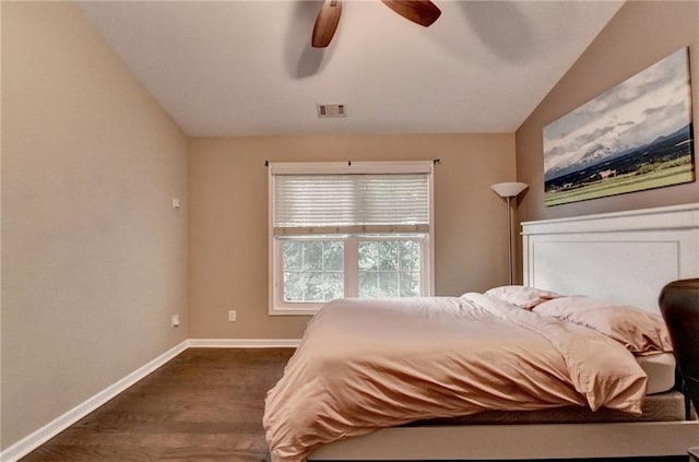 2515 Gadsen Walk, Duluth, GA 30097 - bedroom featuring lofted ceiling, ceiling fan, and dark wood-style floors