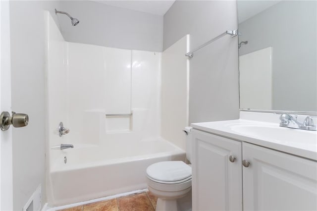 803 Cedar Lake Dr SE, Conyers, GA 30094 - bathroom featuring toilet, vanity, shower / bath combination, and tile patterned floors