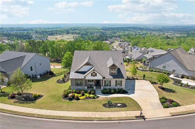 aerial view featuring a residential view