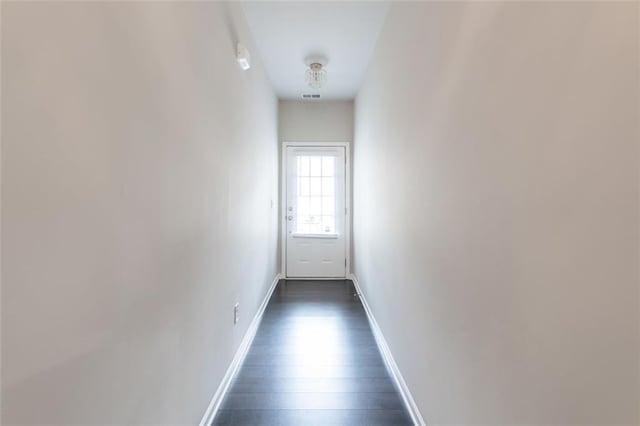 382 Mulberry Row SE, Atlanta, GA 30354 - hallway with dark wood-style flooring and baseboards