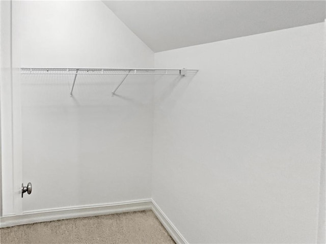 walk in closet with vaulted ceiling