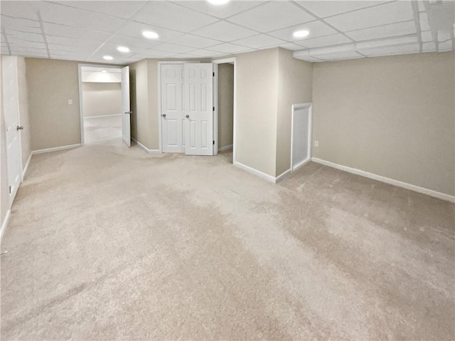 basement featuring carpet