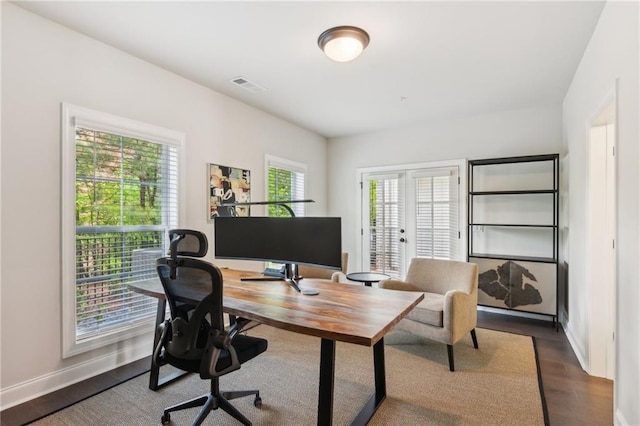 427 Burton Dr, Alpharetta, GA 30009 - office with dark wood-style floors and baseboards
