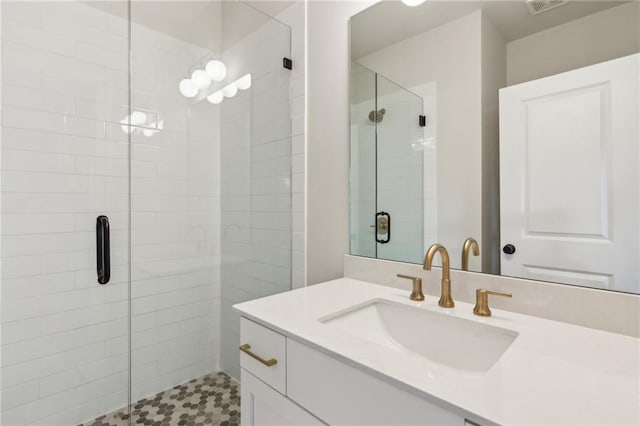 427 Burton Dr, Alpharetta, GA 30009 - full bathroom featuring vanity and a shower stall