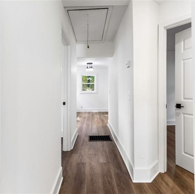 hall featuring dark hardwood / wood-style flooring