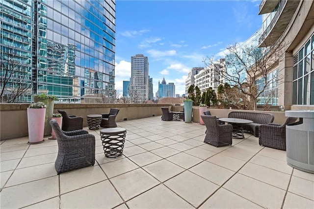 view of patio with an outdoor hangout area